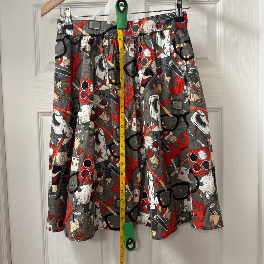 Retrolicious 3555 Purse Fillers A-Line Skirt 100% cotton with pockets size SMALL - Picture 3 of 12
